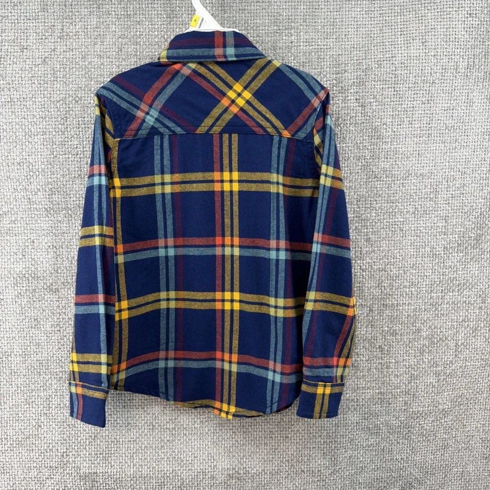 Eddie Bauer Kids Size 6 Tan Faux Sherpa Lined Vest‎ Blue Plaid Flannel Shirt Set